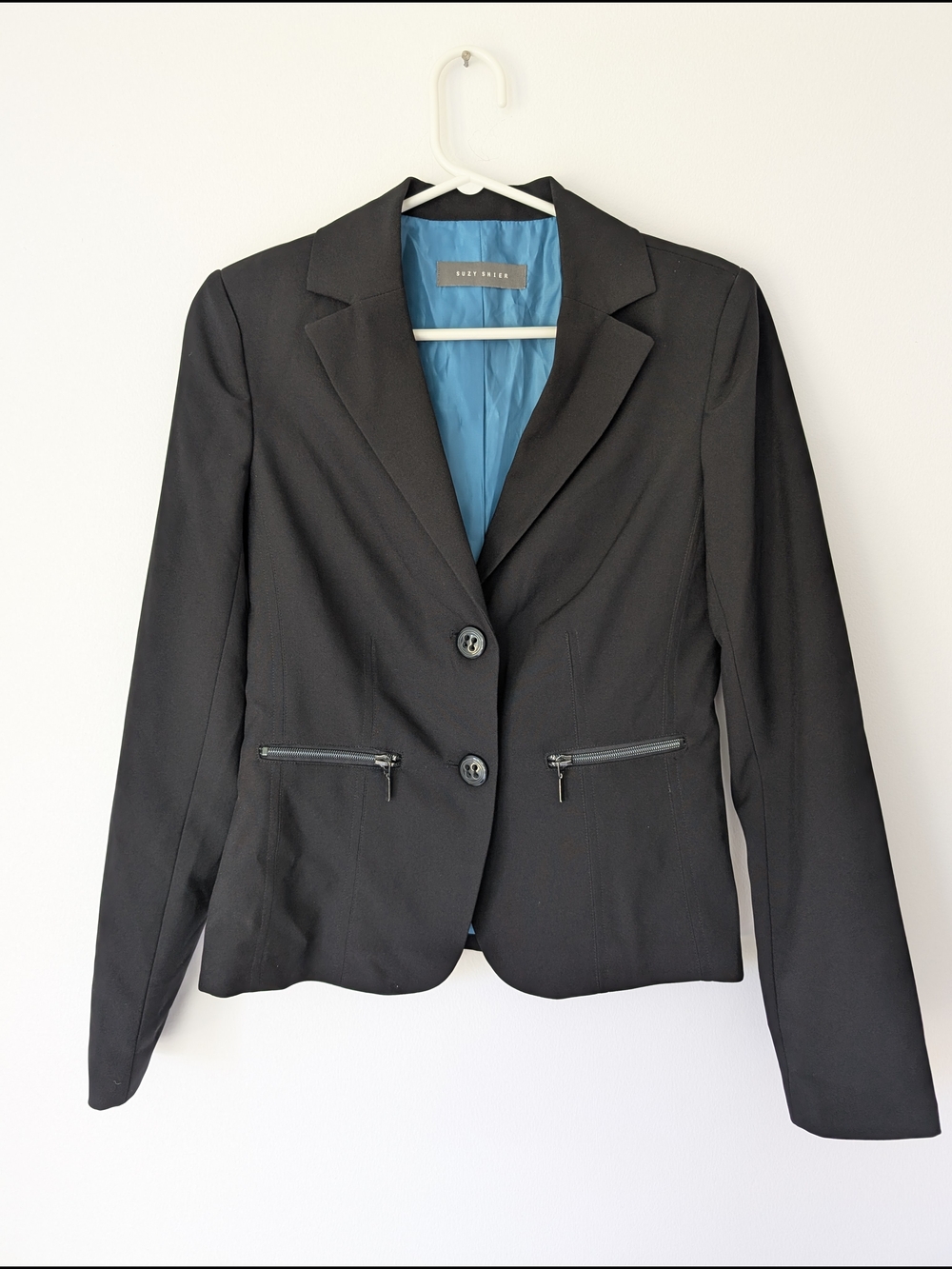 Suzy Shier - Tailored Blazer Jacket Black  Classic Professional Size S